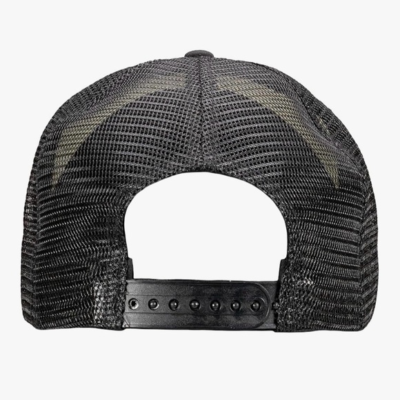 Not Gonna Hold My Horses Black Trucker Hat with Gold Text and Red Hat Pin - Picture 3 of 16